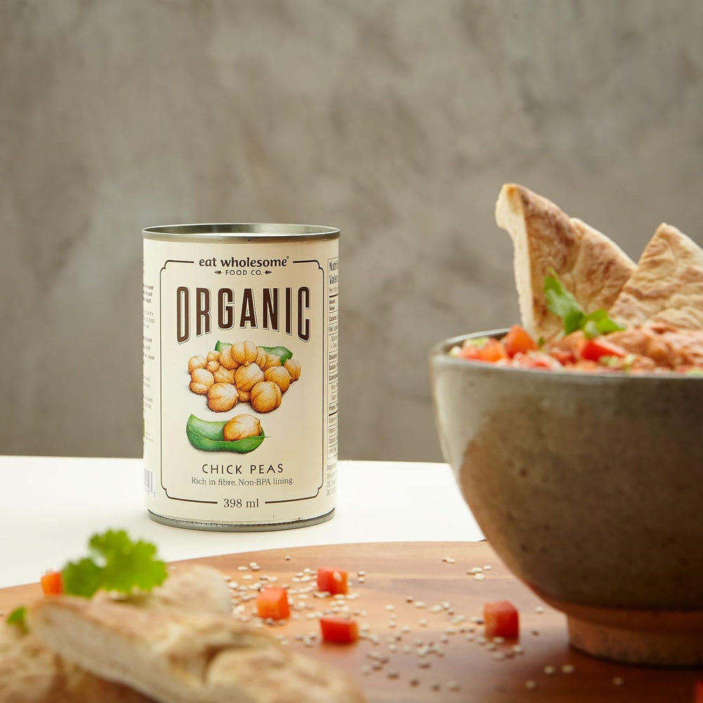 Egyél egészséges bio csicseriborsót, 400g (12 db-os kiszerelés) - Vízben főzve, só nélkül, 100%-ban természetes, fehérjeforrás, vegán, BPA mentes bélés és CO2 semleges csomagolás