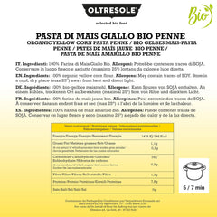 Pasta di Mais Giallo Biologica Italiana gluténmentes, Formato Penne - gluténmentes tészta, 100% farina di mais giallo organikus, vegán, konfezió 3 csomagban 350 g