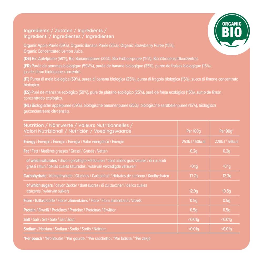 Mama Bear, piure organic diferite fructe, set 6 x 90 grame Mama si Copilul Naty Shop