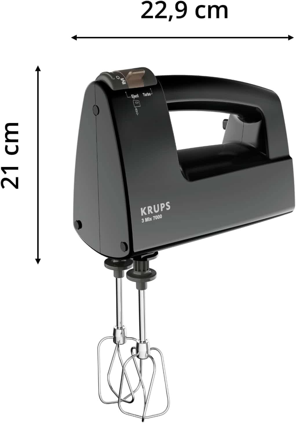 Krups 3Mix 7000 Handmixer 60 Jahre Special Edition, 500 Watt, Knet- Und Rührhaken Aus Edelstahl, Langes Netzkabel, Zubehörtasche, F6085811, Schwarz/Kupfer Bucatarie Naty Shop