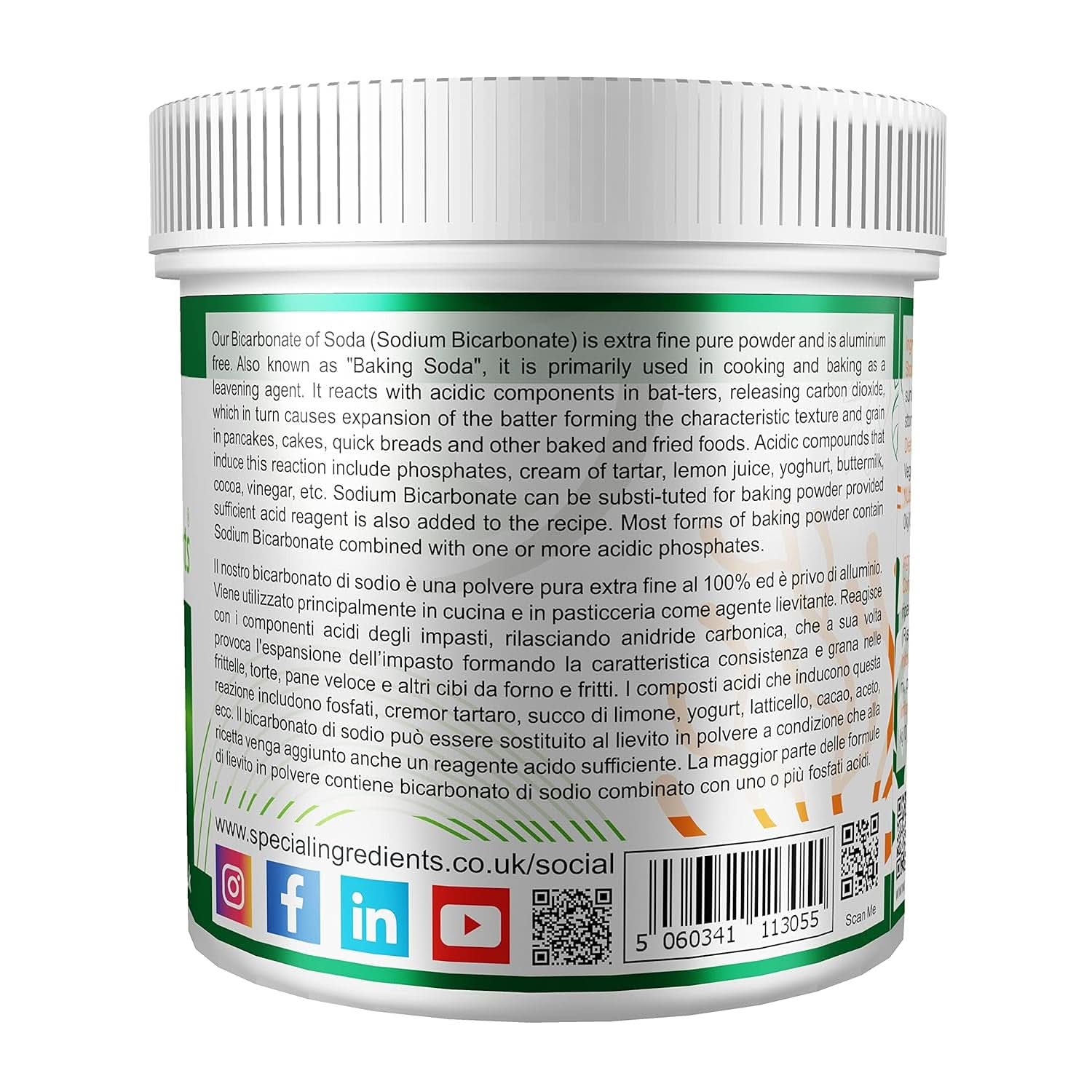 Speciális összetevők Natriumbikarbonát - Premium Qualität Extra Fine Powder, Vegán, Gvo-Frei, Glutenfrei - Recycelbarer Behälter Kitchen Naty Shop