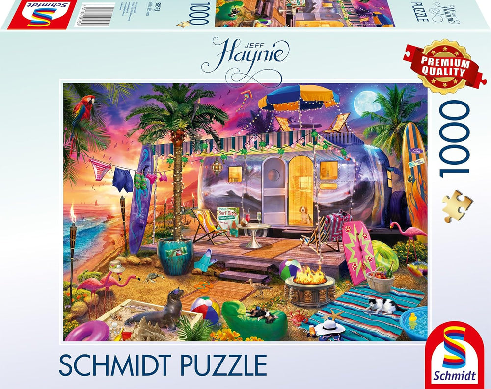Schmidt Spiele 58573 Jeff Haynie, Mit Dem Wohnwagen Am Meer, kirakós 1000 darab Puzzle Naty Shop Alapértelmezett cím