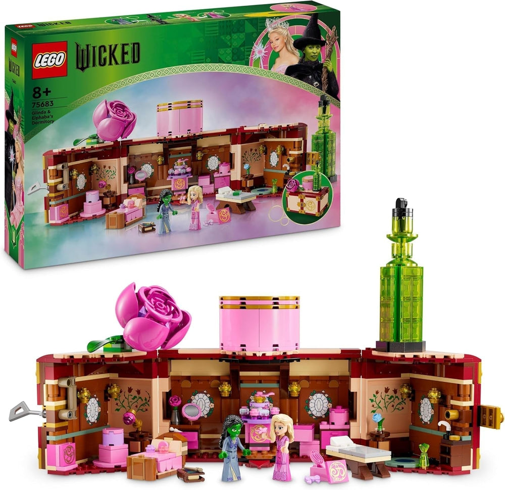 LEGO Wicked Glinda és Elphaba hálószobája - Babaház 2 oz mini-babákkal, nagyszerű kiegészítőkkel, köztük virágokkal és ruhákkal - Kreatív játék 8 évesnél idősebb lányoknak és rajongóknak - 75683 Építőkészletek Besuche den LEGO-Store Alapértelmezett cím