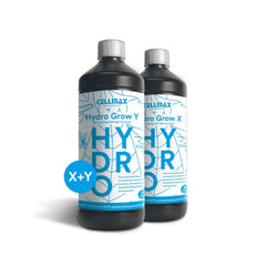 Hydro Grow X & Y | Kétkomponensű tápoldat a növekedési fázishoz | Kifejezetten hidroponikában való használatra készült | Stimulálja az egészséges növekedést a kezdeti fázisban | 1L
