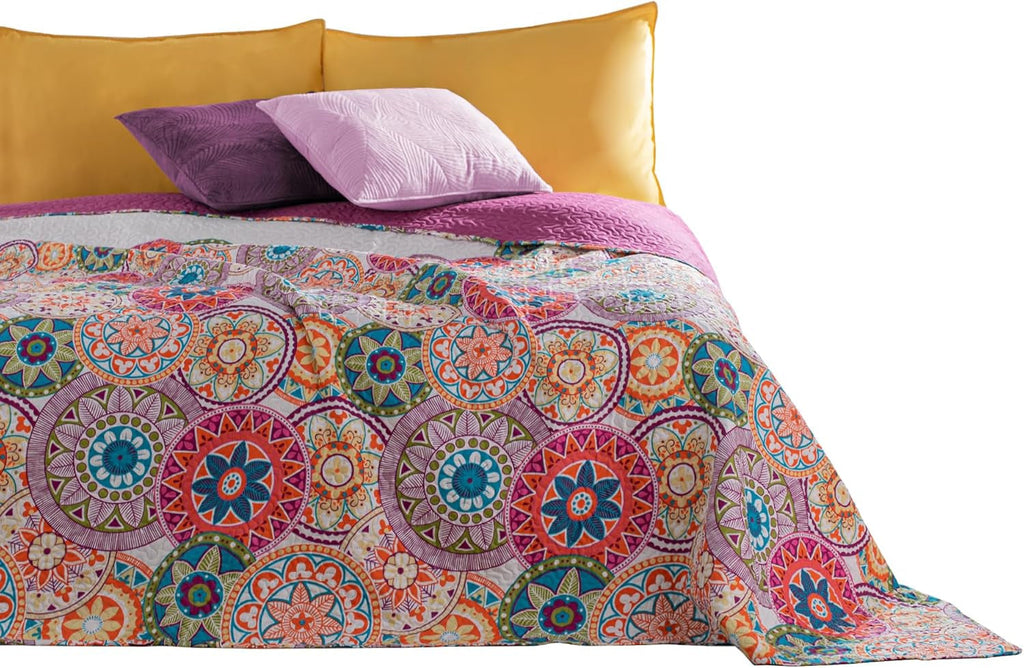 Decoking 12222 Cuvertură de pat 200X220 Cm Roz Violet Alb Colorat Antracit Cuvertură de pat Două fețe Colorat Roz Alb Violet Quilting Bibi Paturi si Cuverturi Besuche den DecoKing-Store Alb violet 200X220