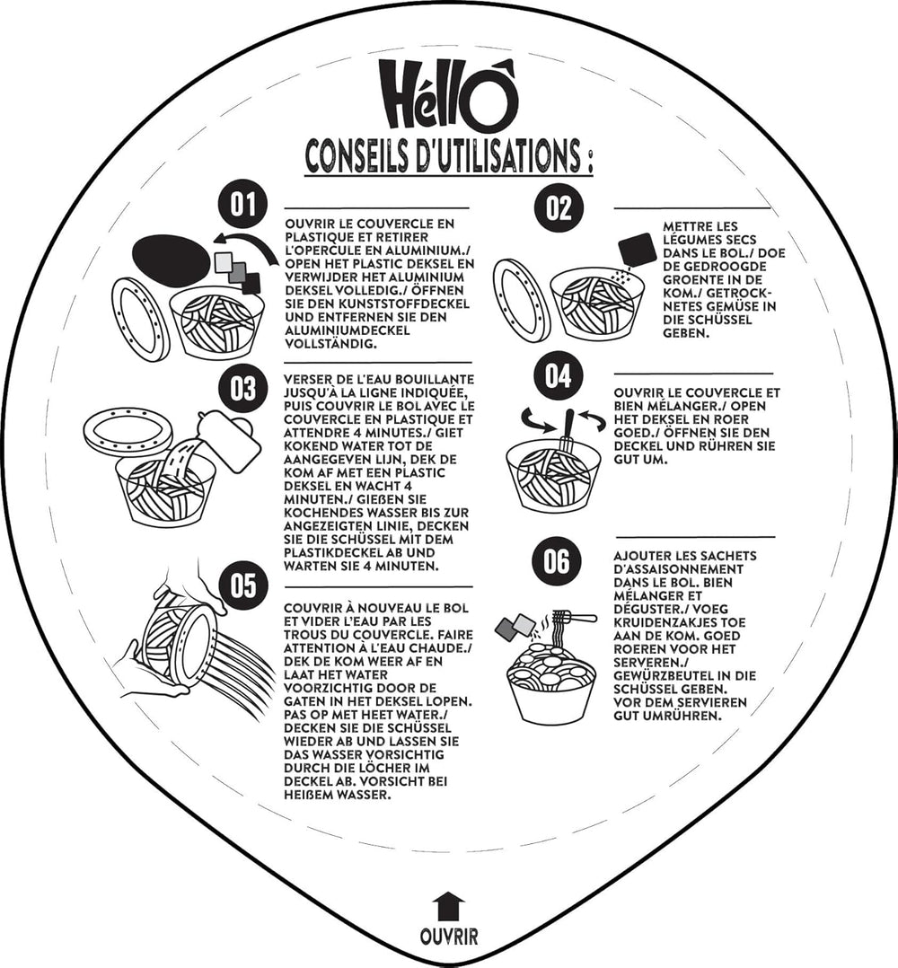 HELLO PHO WOK instant rizstészta, marhahús - 1 x 76 g