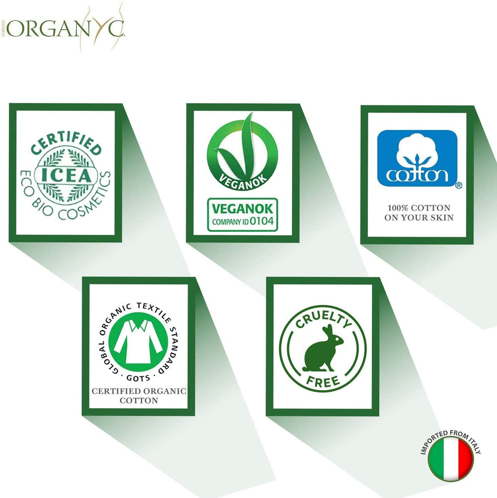 Organyc nedves intim törlőkendők, 100% minősített bio pamutból - 4 csomag 20 törlőkendőt (összesen 80 törlőkendő)