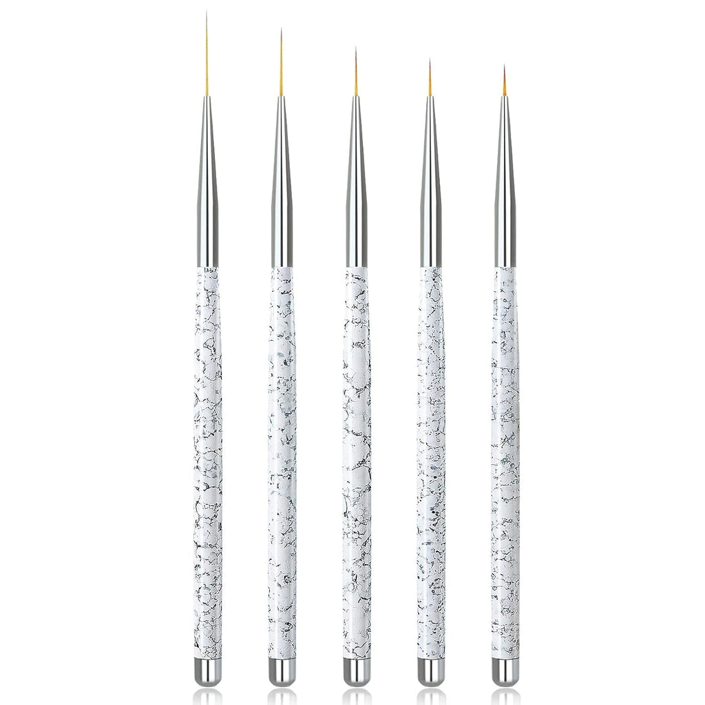 Sularpek Nail Art Liner Pinsel, 5 Stück Profi Detail Fine Nails Gel Nails Brush, Nagel Pinsel Dünn Für Beauty Frauen Nagelstudio (5 Größen, Rosa)