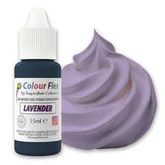 Colorant alimentar pe bază de ulei Sugarflair Colourflex Lavandă, colorant alimentar lichid foarte concentrat pentru cremă de unt, ciocolată, aluat, fondant, glazură și multe altele - 15 ml