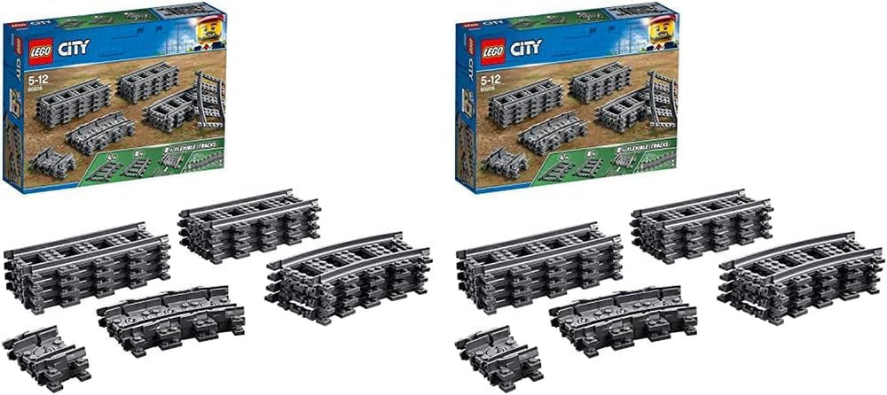 LEGO 60205 City Tracks 20 részes bővítőkészlet gyerekeknek fiúknak és lányoknak játékkészlet építőkészletek Besuche den LEGO-Store 26X72X19Cm (2 db-os csomag)