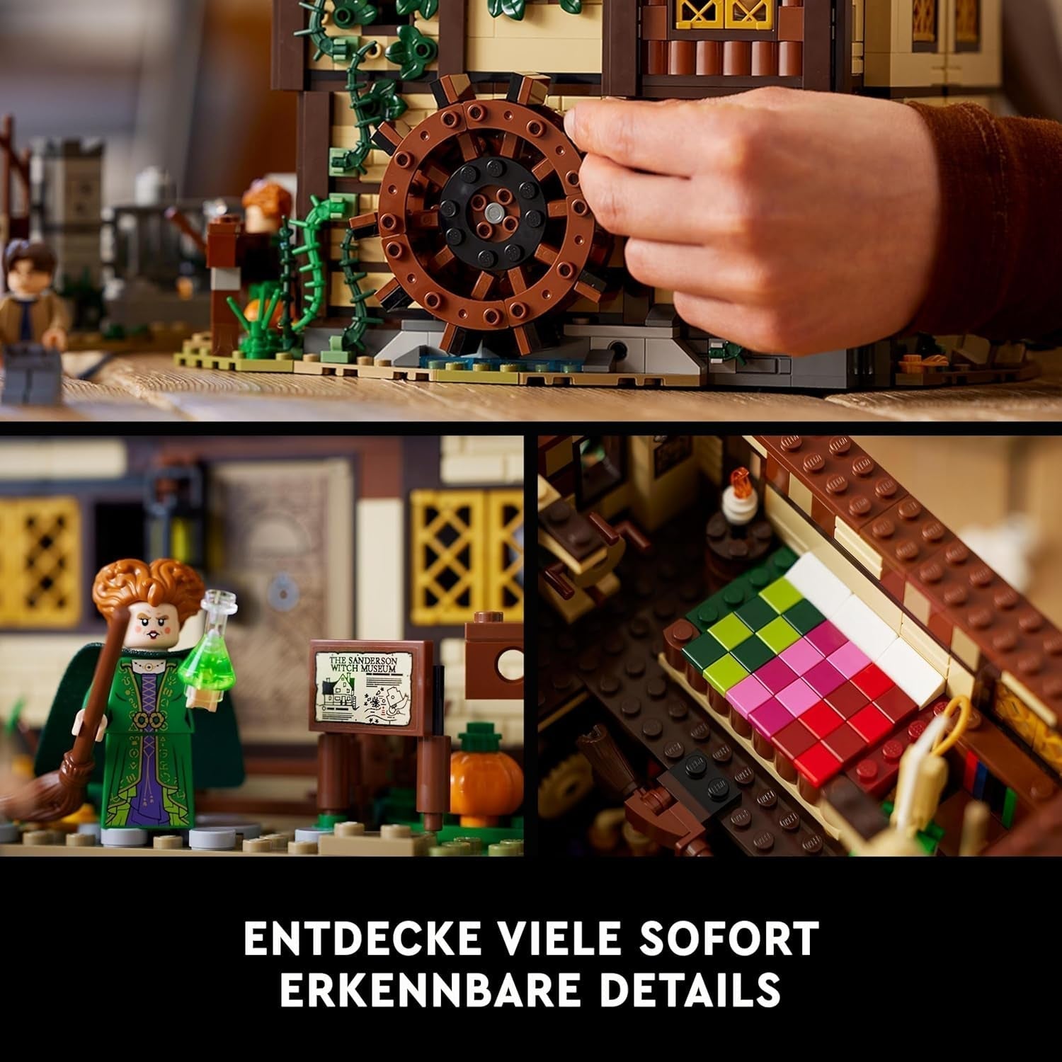 LEGO Ideas Hocus Pocus: A Sanderson Sisters boszorkányház készlet, Felnőtt gyűjtőkészlet házzal, 6 minifigura és kiegészítők, női és férfi 21341 építőkészletek Besuche den LEGO-Store