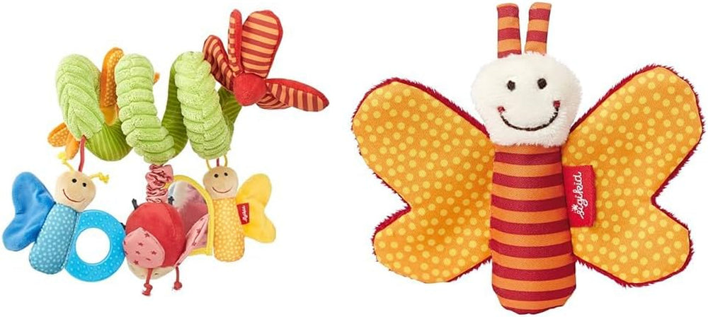 SIGIKID 42249 Fluture spiralat activ Baby Activity On Tour fete jucărie pentru copii recomandată de la naștere multicolor Jucarii Bebe Naty Shop Pachet cu jucărie pentru copii 41181 Multicolor