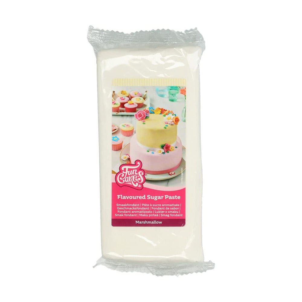 Fondant Funcakes cu aromă de bezea: Ușor de utilizat, fin, flexibil, moale și maleabil, perfect pentru decorarea torturilor, kosher și fără gluten. 1 kg
