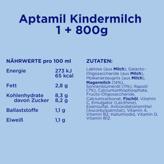 Aptamil Lapte de creștere 1 Plus – Lapte de creștere de la 1 an – 800g