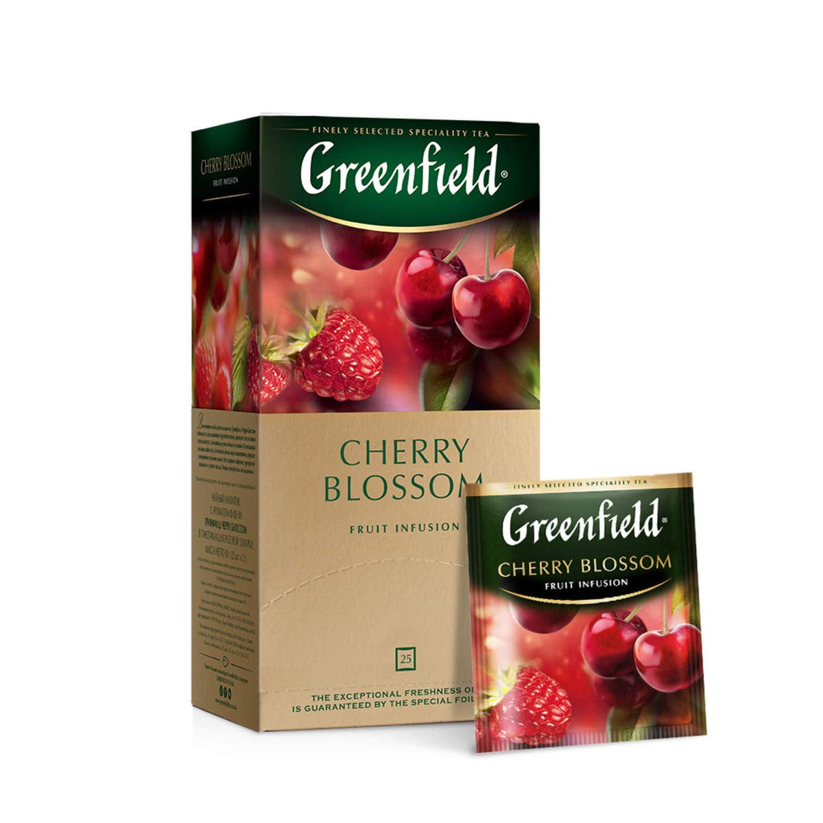 Greenfield Cherry Blossom, hibiscus, măceșe, mere, zmeură, mure, pliculețe de ceai (2G X 25), 50G