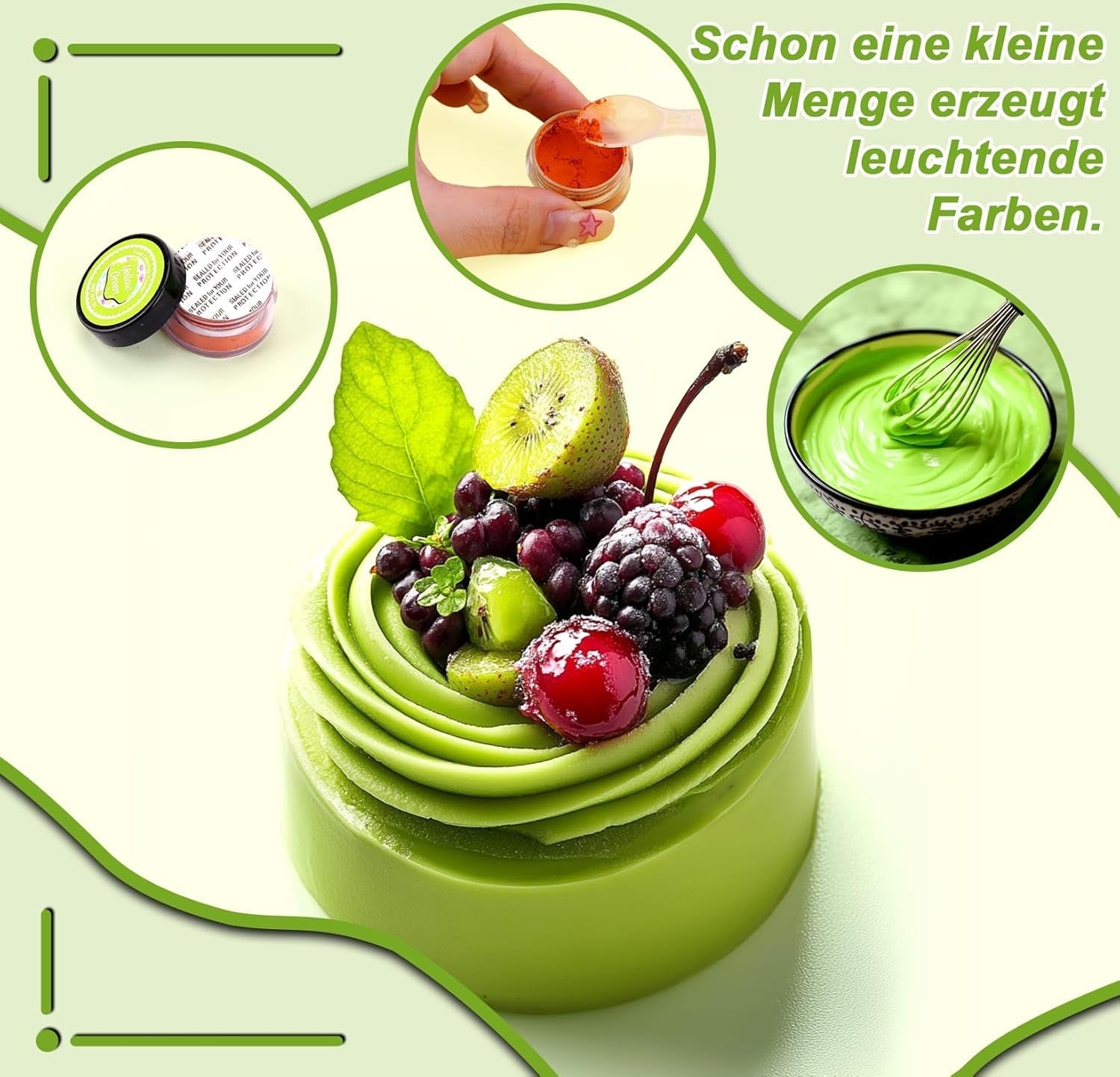 Colorant alimentar pudră - 24 coloranți alimentari foarte concentrați, coloranți alimentari vibranți pentru prăjituri, macaroane, fondant, gătit, glazură, cremă de unt, fursecuri - 2 g (fiecare)