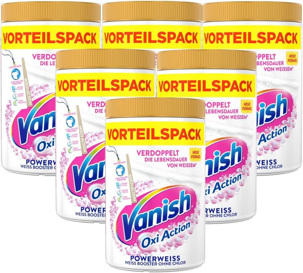 Vanish Oxi Action Powerwhite por - 1 x 1,125 kg - klórmentes folteltávolító és mosodajavító por - fehér ruhákhoz Naty Shop Mosószerek 6 x 1,65 kg