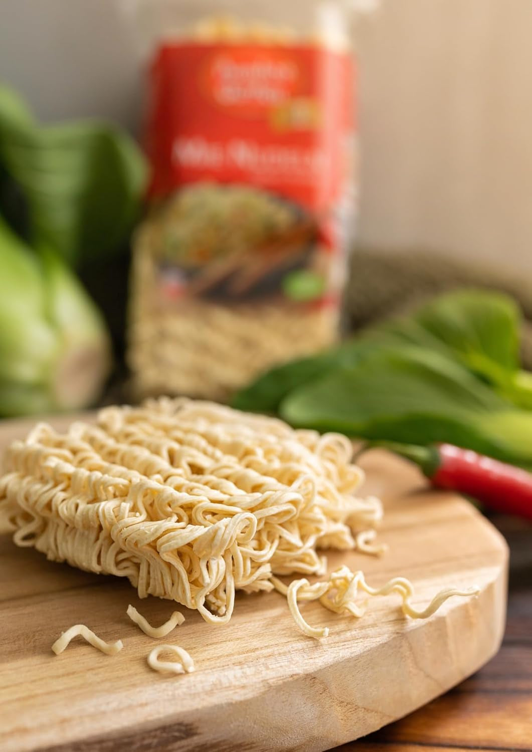 Bamboo Garden - Tăiței Mie | Tăiței instant pentru bucătăria asiatică | Ideali pentru mâncăruri la wok sau supe | Vegani | Pungă de 250g