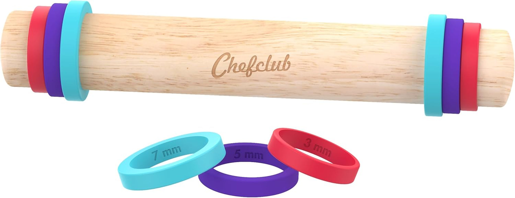 Teigrolle állítható gyűrűkkel