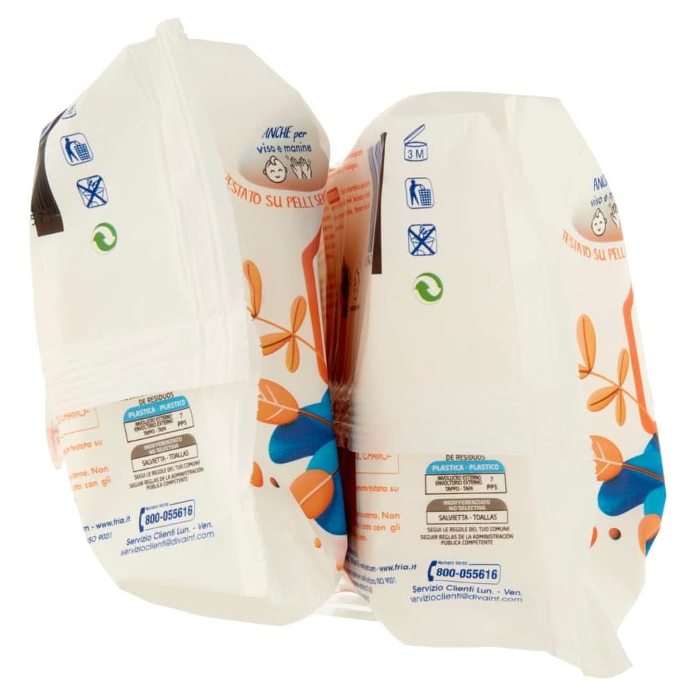 Nedves törlőkendők, 2 db-os csomag (2 x 72 törlőkendő) Baby Wet Wipes Naty Shop