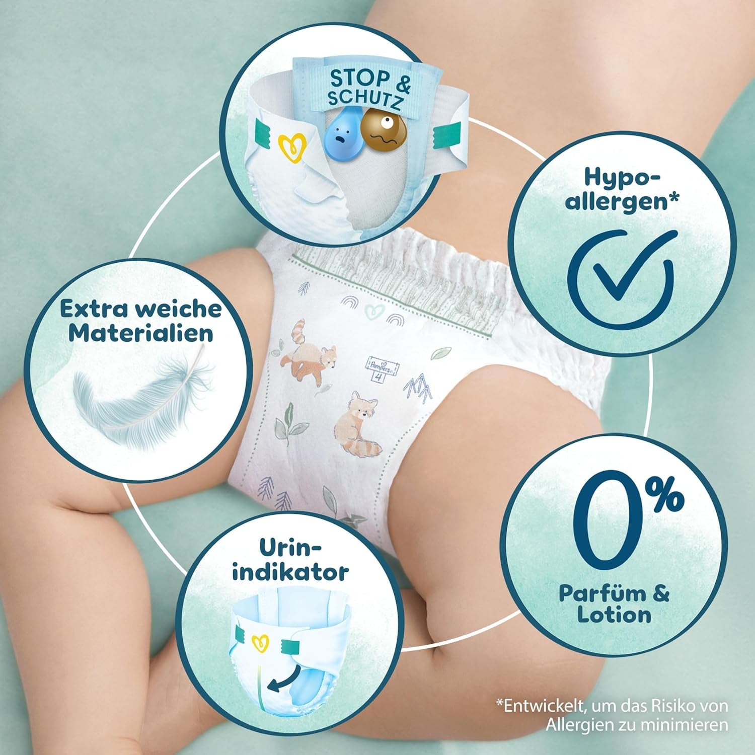 Pampers Harmony pelenka 2-es méret, 204-es pelenka, 4kg-8kg, gyengéd bőrvédelem 100% Pampers védelemmel