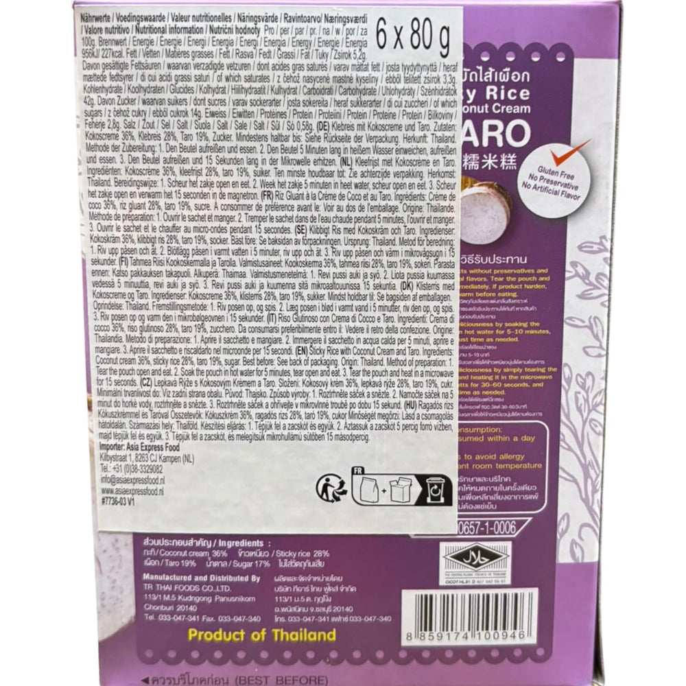 - Ragadós rizs kókuszdióval és taróval - (6 x 80 g)