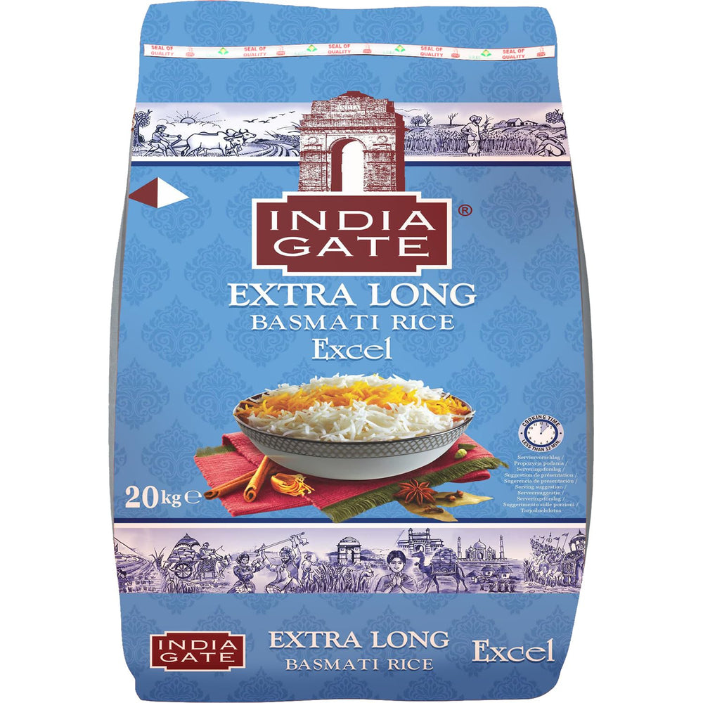 INDIA GATE Premium Basmati Rice – Hosszú szemű finom, aromás rizs Indiából, finom hosszú szemű (1 x 5 kg)