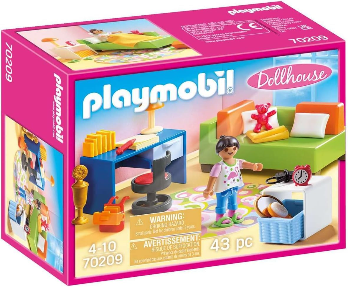 PLAYMOBIL babaház 70209 Ifjúsági szoba lányfigurával és kiegészítőkkel, 4 éves kortól Dollhouses Naty Shop