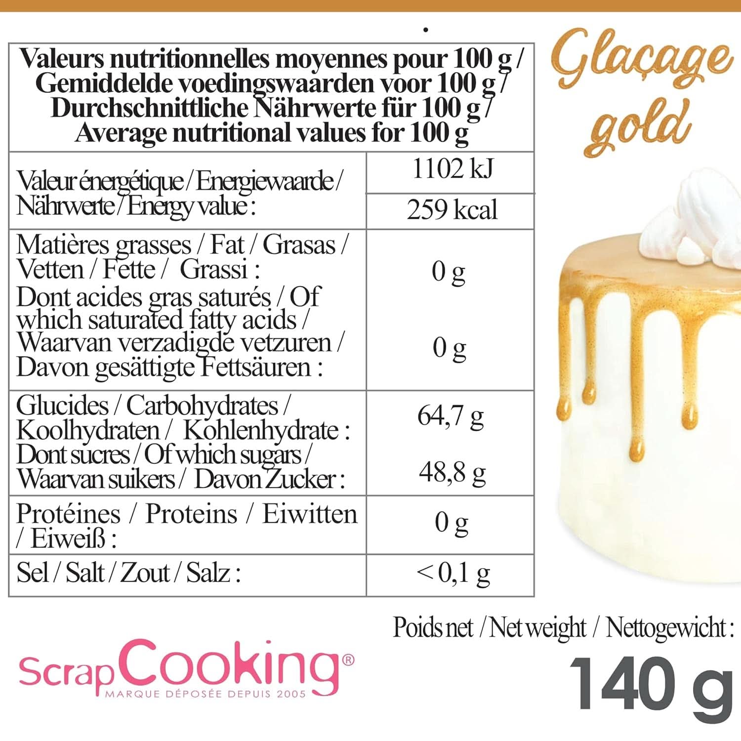 Scrapcooking, Glazura Drip Cake, 140 grame Glazuri si Decor Naty Shop