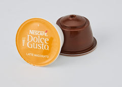 NESCAFÉ Dolce Gusto Latte Macchiato Vorratsbox 90 Kaffeekapseln & Flat White, 48 Kaffeekapseln, Arabica und Robusta Bohnen