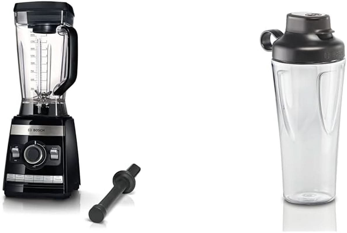 Bosch Standmixer Vitaboost MMBH6P6BDE, 6-Klingen-Edelstahlmesser, 2,5L Tritan-Mixbehälter, Stopfer, 6 Automatikprogramme, Rezeptbuch, Bpa-Frei, Einfache Reinigung, 45 000 U/Min, Mitsche B/Min, Mitsche Blutari, 160 Automatikprogramme Deutsches Rezeptbuch