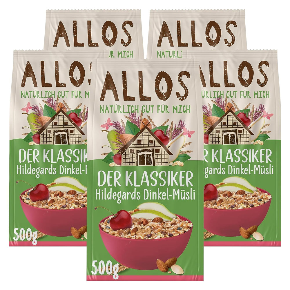 Allos cukrozatlan protein müzli | Bio müzli | Zabpehely | Gabonafélék reggelire | Vegán (5 x 450 g), 1 db (5 db-os csomag)