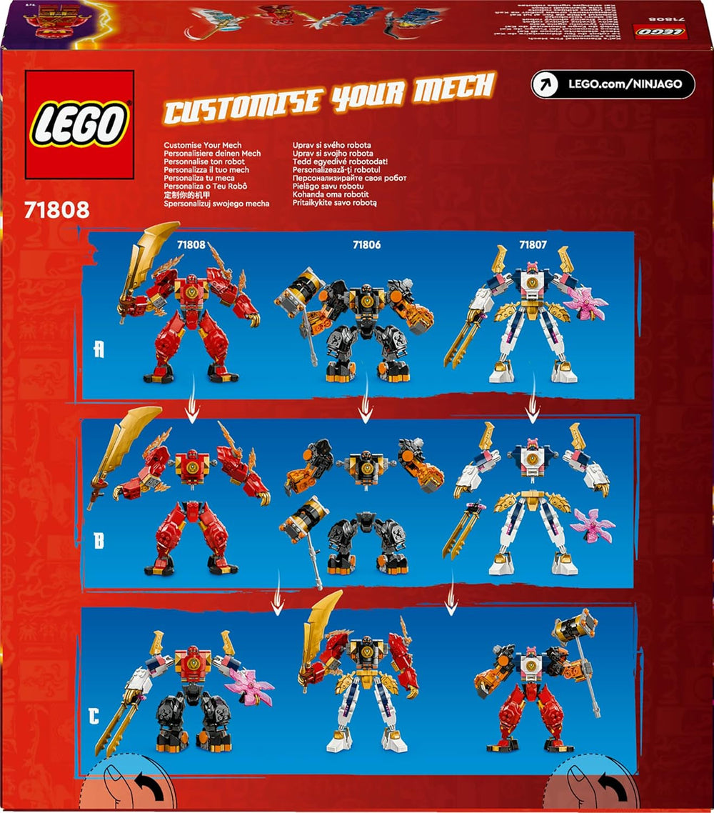 LEGO NINJAGO Kais Feuermech, Actionfiguren-Spielzeug für Kinder mit roter Mech-Figur zum Umgestalten, Ninja-Set mit 4 Figuren inkl. Kai és Zane, ajándék 7 éves fiúknak és lányoknak 71808