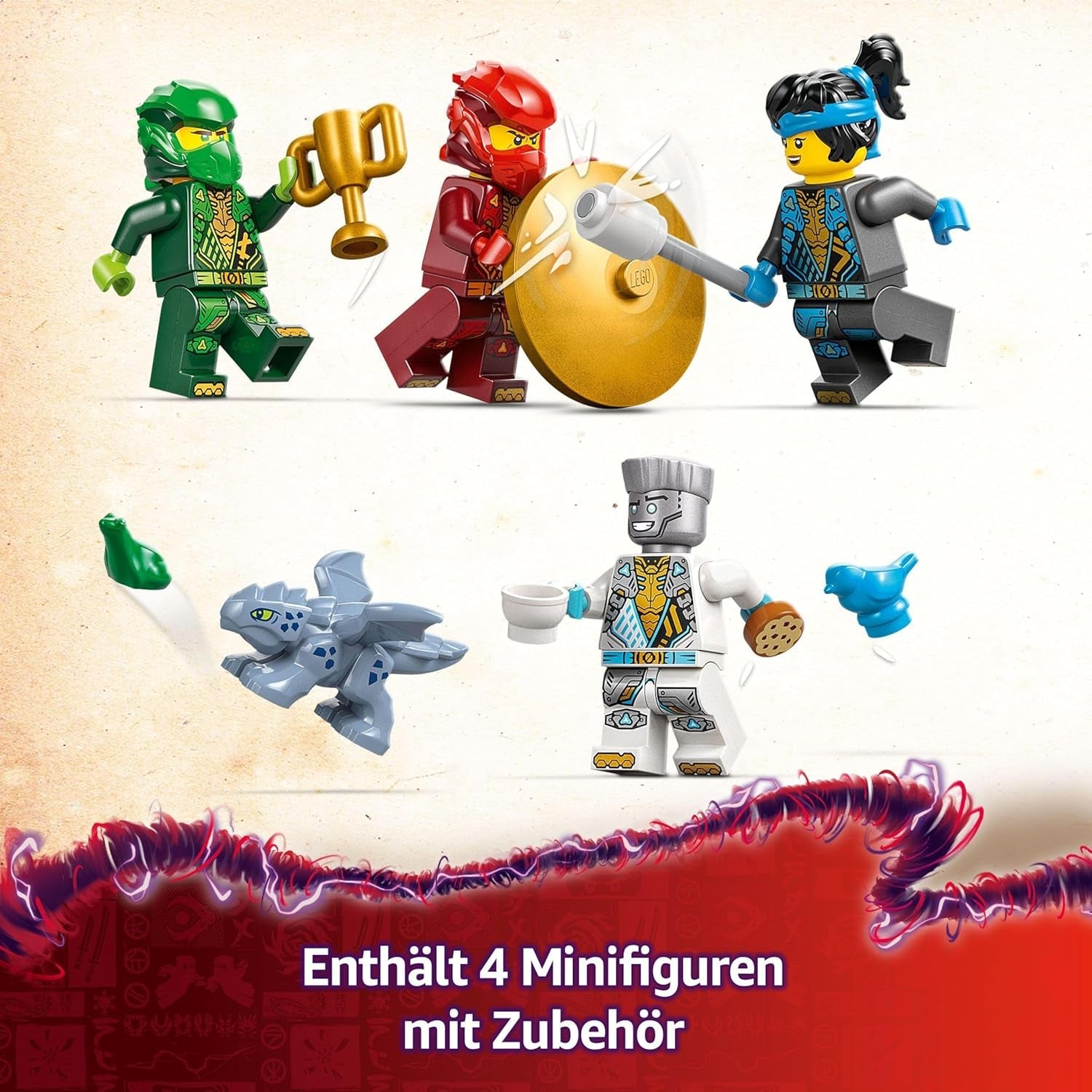 LEGO NINJAGO Spinjitzu Ninja templom - Játékkészlet 4 minifigurával és 1 sárkányfigurával - Építőkészlet - Karácsonyi vagy születésnapi ajándék fiúknak és lányoknak 4 éves kortól 71831 Építőkészletek Besuche den LEGO-Store