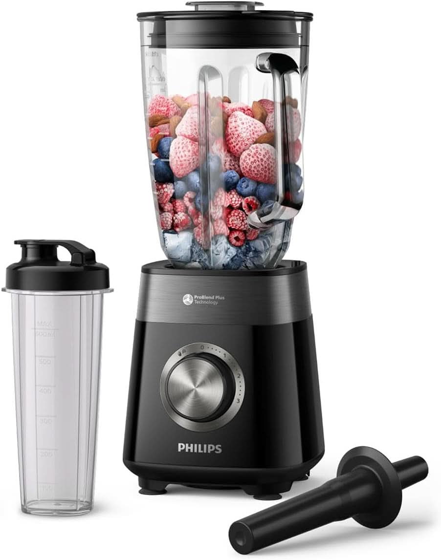Philips állványkeverő és turmixkészítő – 600 W, 2 literes Becher, Homeid-App, 2 Geschwindigkeitsstufen + Impulsfunktion, Problend, Ice-Crush-Funktion (HR2291/41) Kitchen Naty Shop 1200 Watt