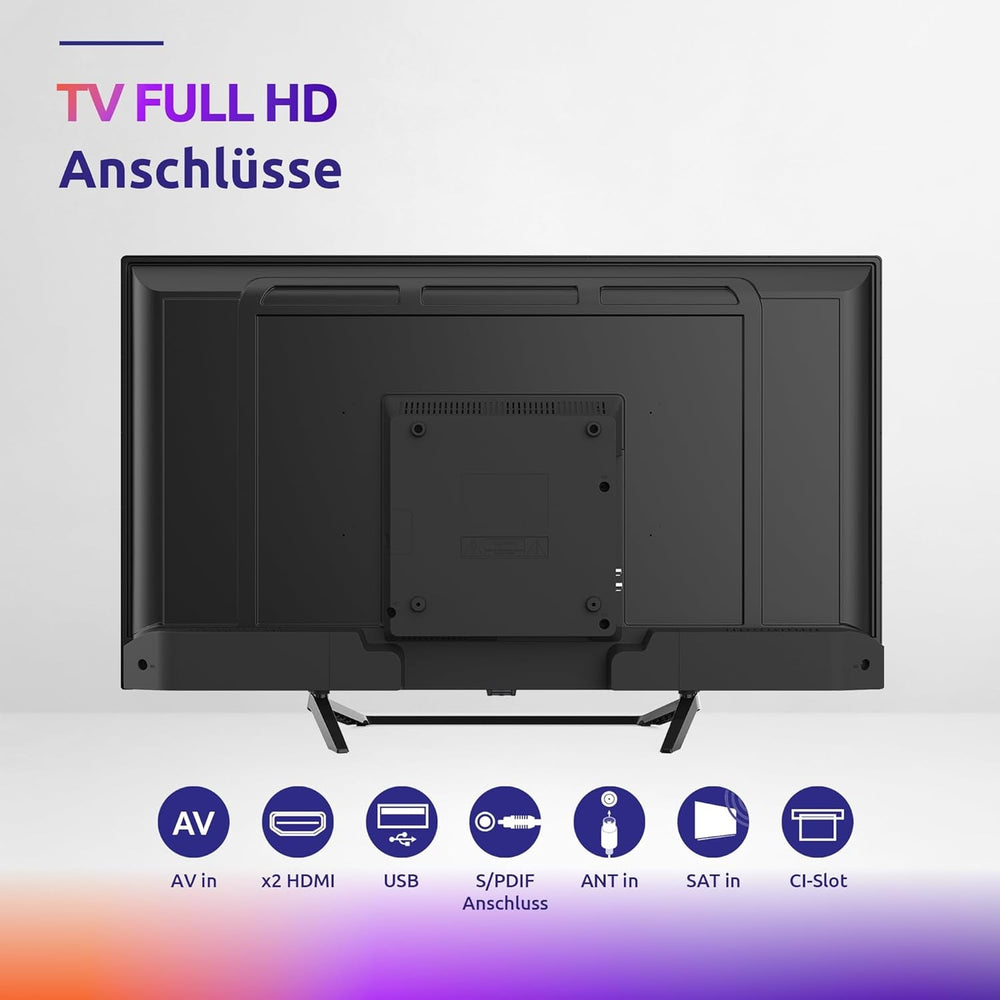 STRONG - Televizor Full HD SRT40FF2003C de 40 inch (100 cm) - Calitate excepțională a imaginii - Tuner triplu - 3 porturi HDMI (1 ARC), 2 porturi USB, conexiune AV, antenă/satelit - negru
