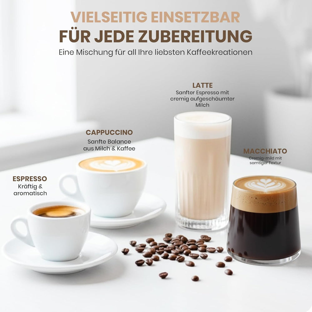 Cafferato Caffè Gran Crema – 1 kg boabe de cafea | Espresso italian | Aciditate scăzută, cu note de nucă și ciocolată | Boabe întregi pentru espresso și specialități de cafea | Cu supapă de aromă