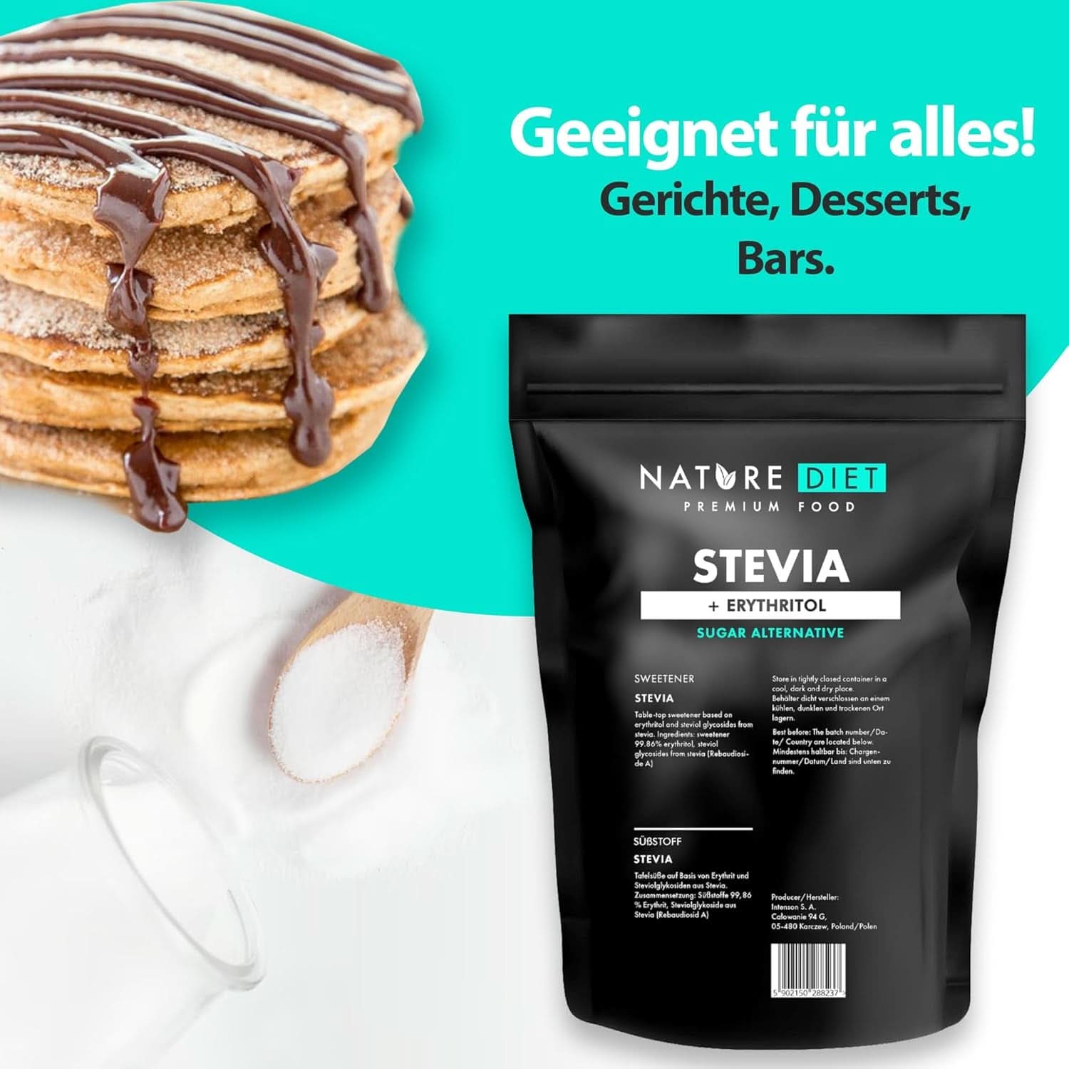 Természet diéta - Stevia édesítőszer, 1 kg édesítőszer Naty Shop