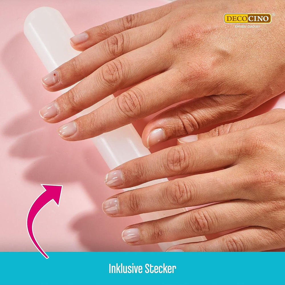 DECOCINO Ausrollstab – 3 részes, kb. 23 cm hosszú – antihaftbeschichter als Teigrolle zum Ausrollen von Marcipan, Blütenpaste, Roll-Fondant