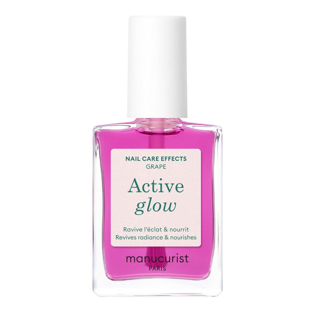 MANUCUIST Nail Care Repair Active Glow Raspberry (rózsaszín) bio-alapú: édes mandula, málna, tápláló és fényes körömlakk, átlátszó rózsaszín hatás - Nude körömlakk