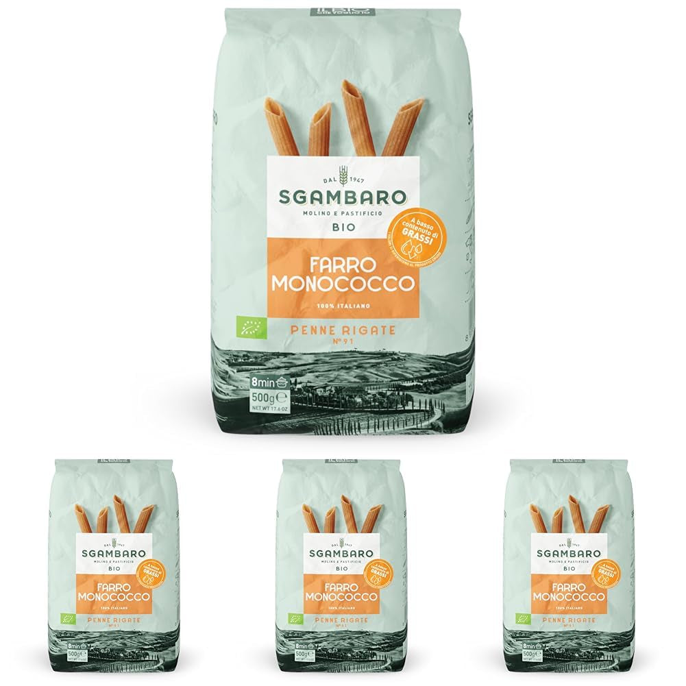 Bio Penne Rigate tészta N.91 - 500g Alacsony zsírtartalmú búza tészta - Rost- és fehérjeforrás