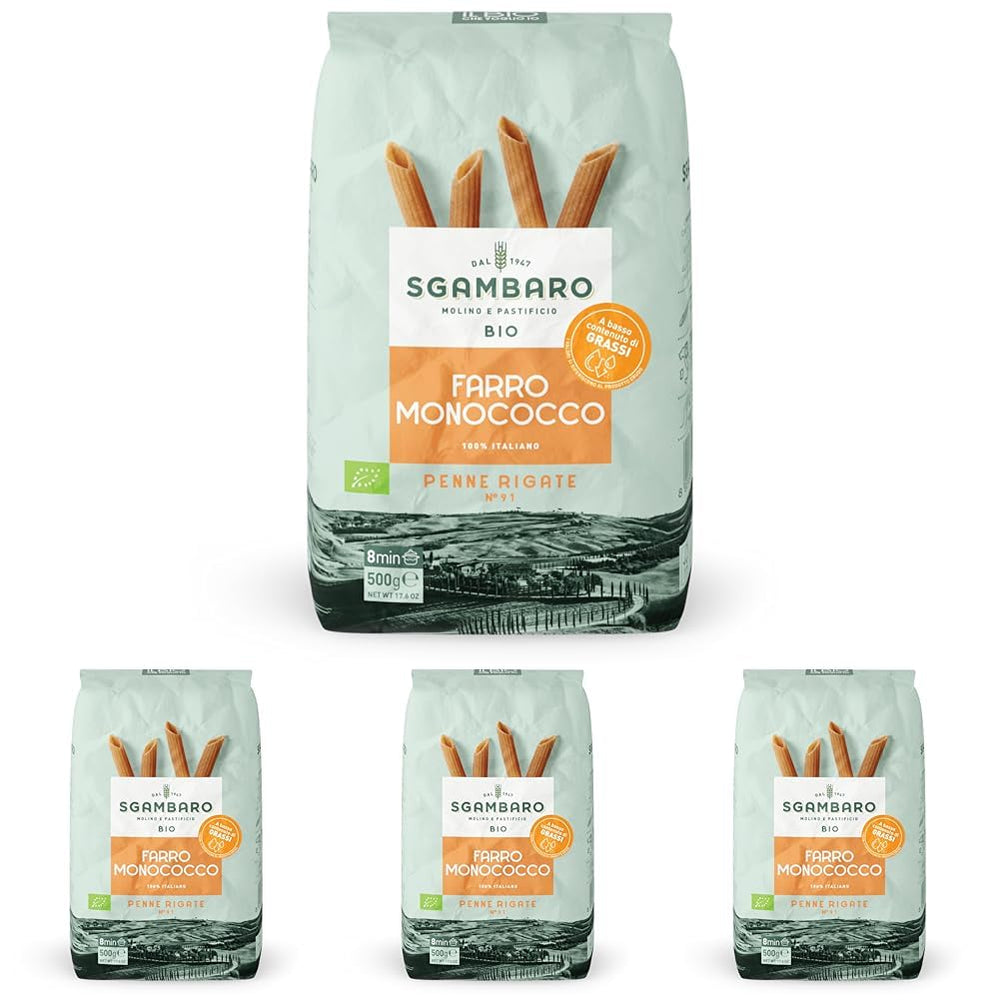 Bio Penne Rigate tészta N.91 - 500g Alacsony zsírtartalmú búza tészta - Rost- és fehérjeforrás