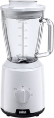 Braun Powerblend 1 JB1050WH - Standmixer Mit 1,5 L Glas-Mixaufsatz, Küchenhelfer Zum Zerkleinern, Pürieren & Mixen, Ice-Crush-Funktion, 2 Geschwindigkeiten, 600 Watt, Weiß Natysat-Bucaußf Glas-Mixaufsatz