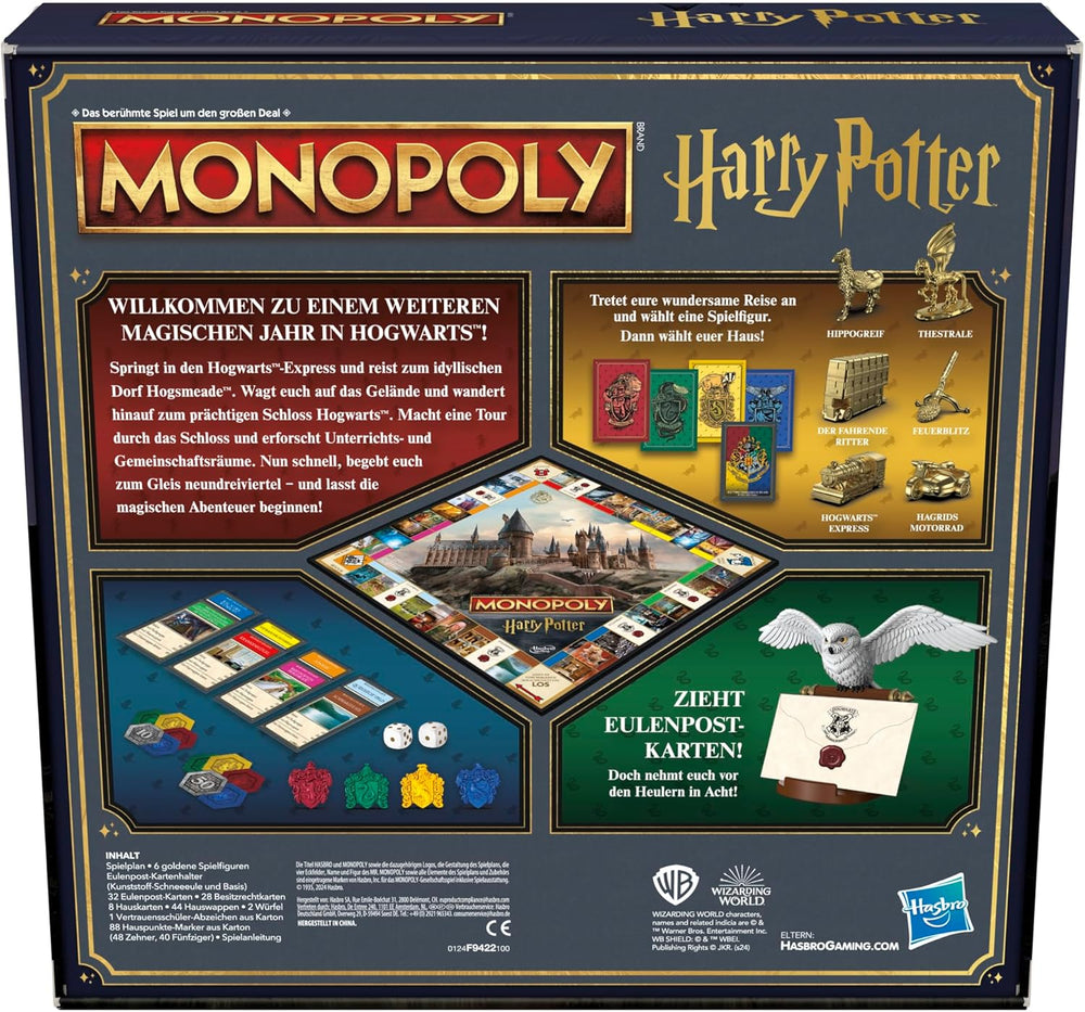Monopoly Társasjáték Harry Potter Edition, családi játék 2-6 játékos számára, 8 éves kortól - német verzió