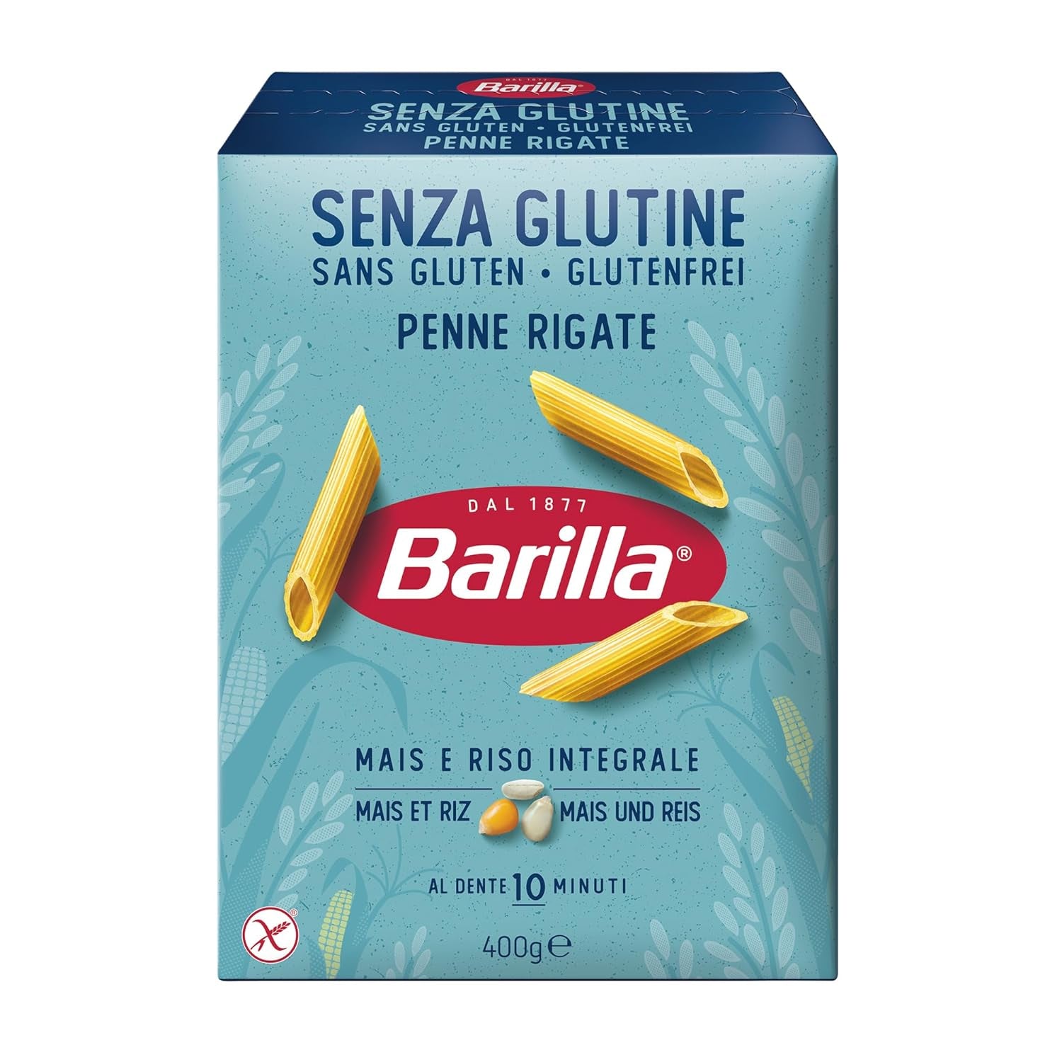 Penne Rigate Barilla gluténmentes tészta, rizsből és kukoricából – 1 csomag (1 x 400g)