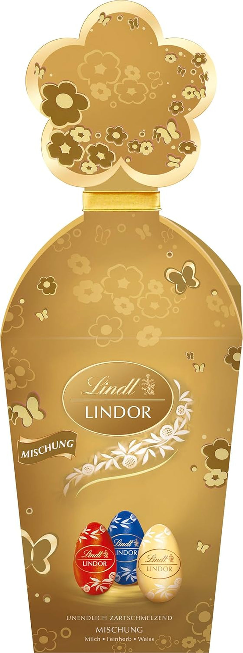 Húsvéti Mix Lindt Chocolate LINDOR | Doboz 144g | Szájban olvadó LINDOR tojás három változatban: Tejcsokoládé, Étcsokoládé, Mogyorós | Húsvéti csokoládé | Ajándék csokoládé | 1 csomag