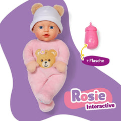 BABY born Rosie 30cm, weiche Babypuppe mit 6 Sounds & Fläschchen