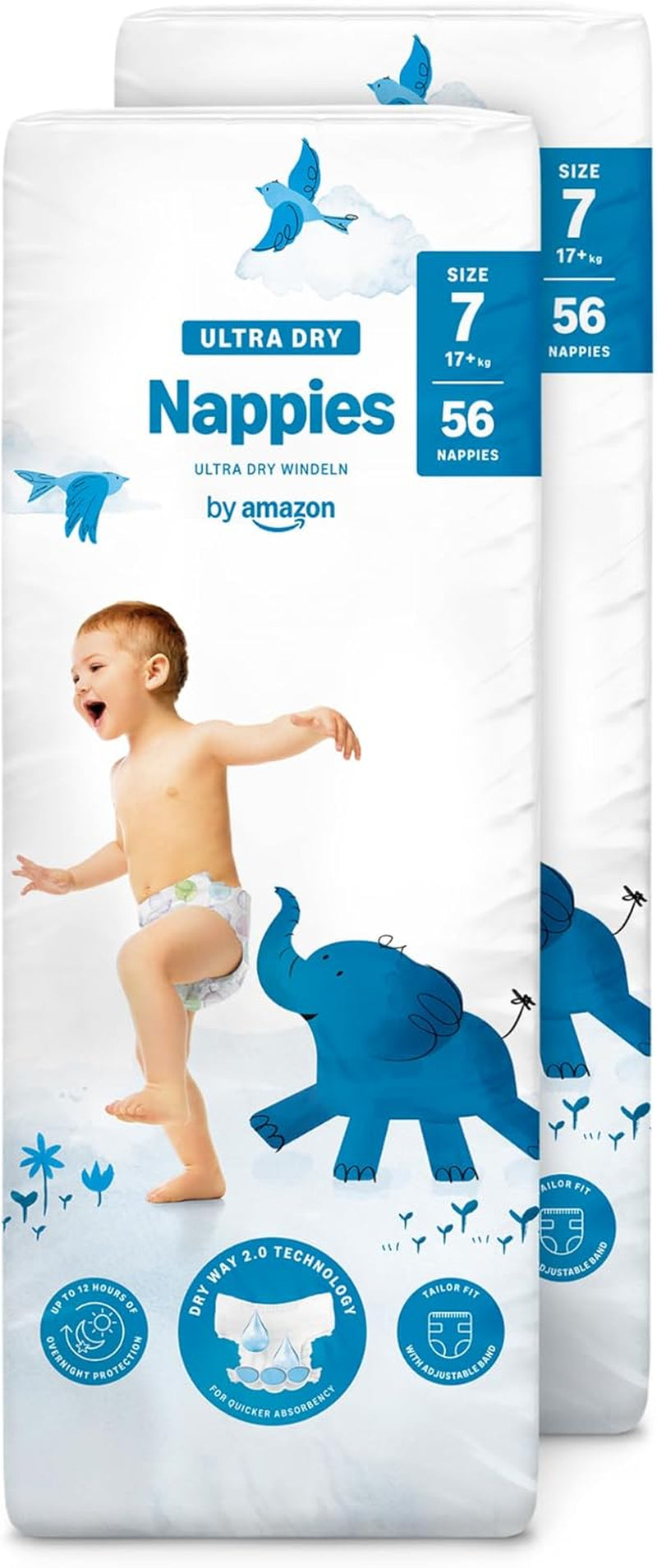 Amazon Ultra Dry pelenkák, 3-as méret (4-9 kg) - Havi doboz, fehér, 172 darab (2 db 86 db-os csomag) (korábban Mama Bear, azonos termék)