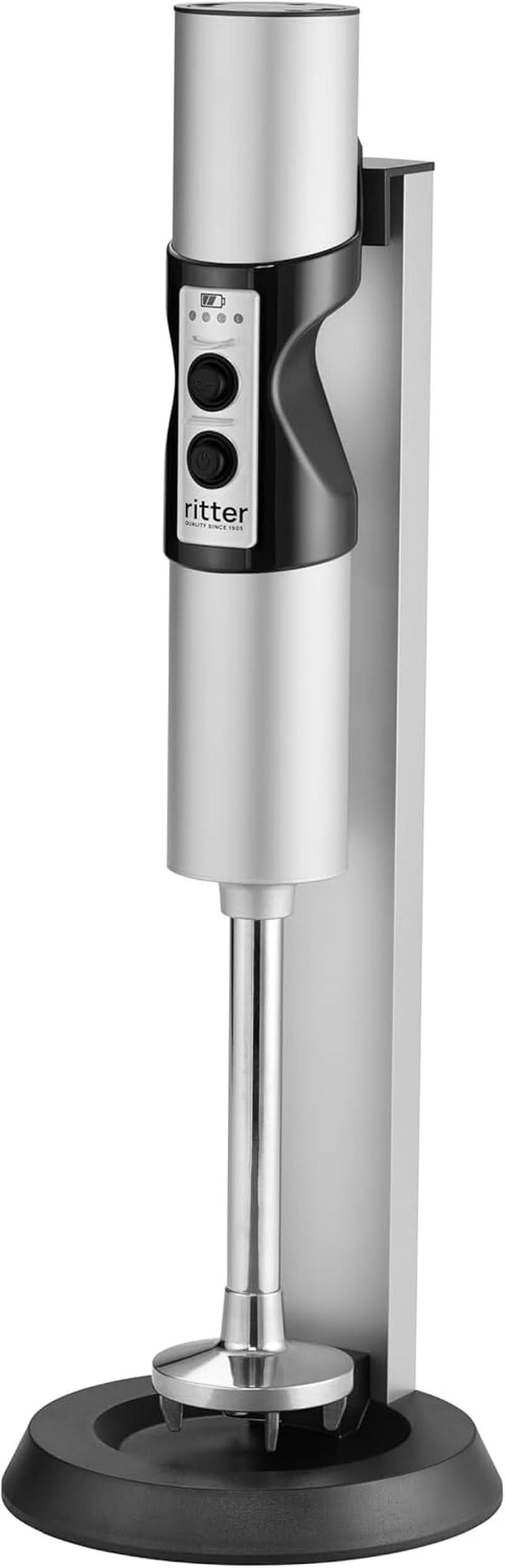 Ritter Stilo 7 plus Kabelloser Stabmixer, Pürierstab Mit Akku Aus Vollmetall, Made in Germany, Silver Kitchen Naty Shop Stilo 7 Plus