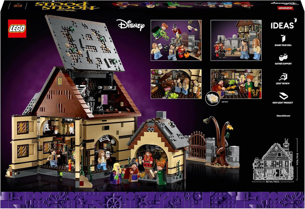 LEGO Ideas Hocus Pocus: A Sanderson Sisters boszorkányház készlet, Felnőtt gyűjtőkészlet házzal, 6 minifigura és kiegészítők, női és férfi 21341 építőkészletek Besuche den LEGO-Store
